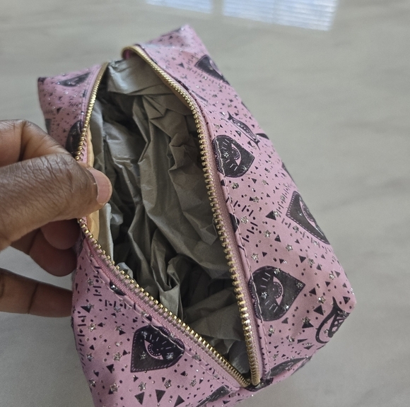 Imoshion Cosmetic Makeup Bag Canvas Signature Logo Zip Around Pink Barbie - Picture 8 of 11